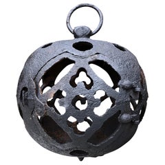 Japan "Moon Form" Garden Ball Lantern with Chain 125 Years Old Tea House