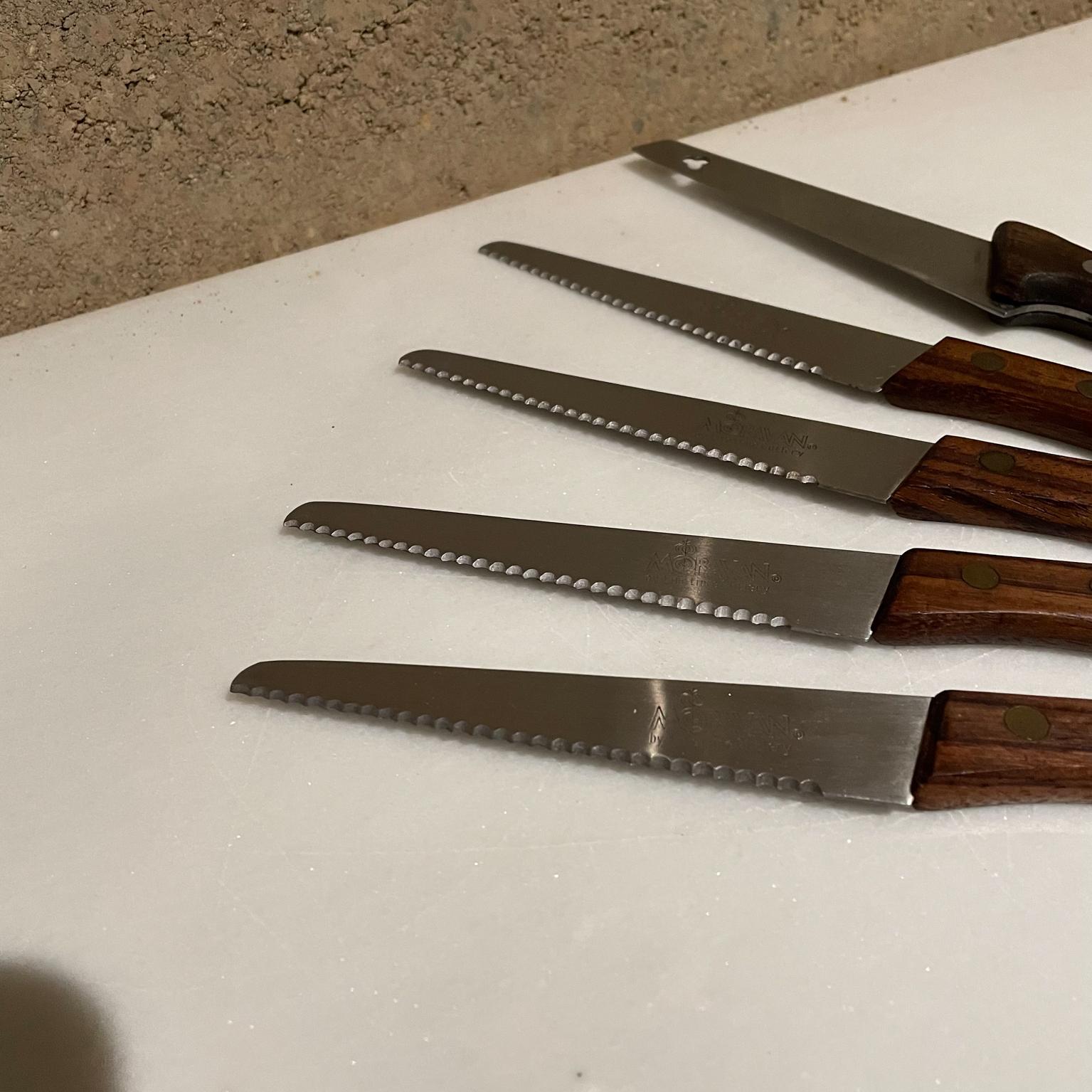 Mid-Century Modern Japan Moravan Knives Steak Cutlery Set of 5 Midcentury Modern 1960s