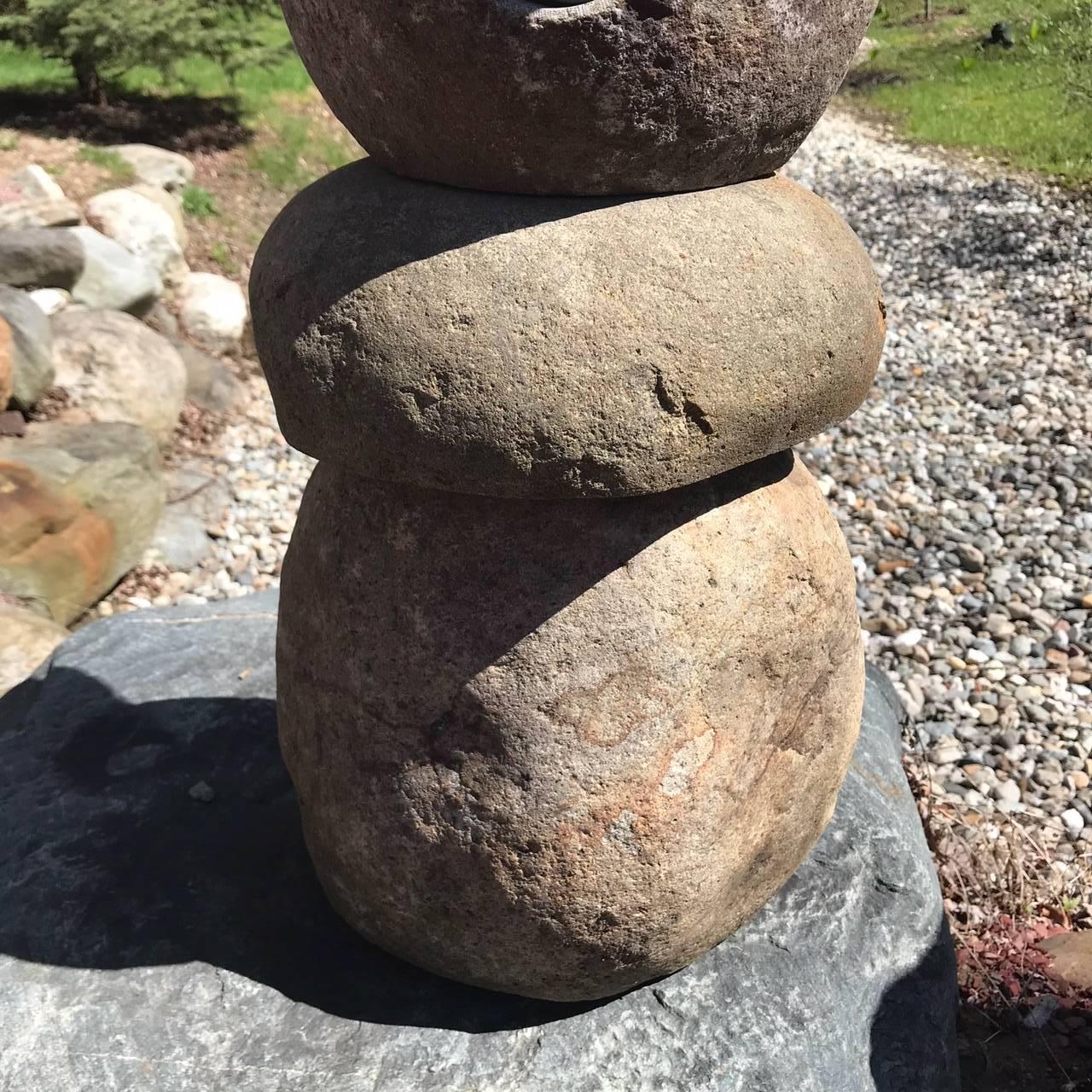 Japan Natural Stone Spirit Lantern Hand-Carved Natural Boulders 2