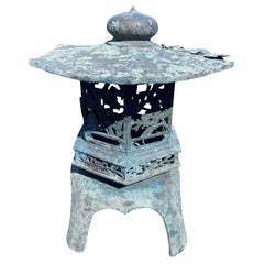 Japan Old Blue Bronze Lantern with Fine Details