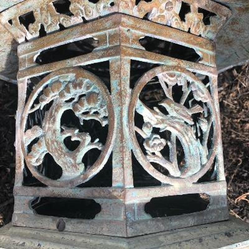Japan Old Bronze Lantern with Exquisite Details 4