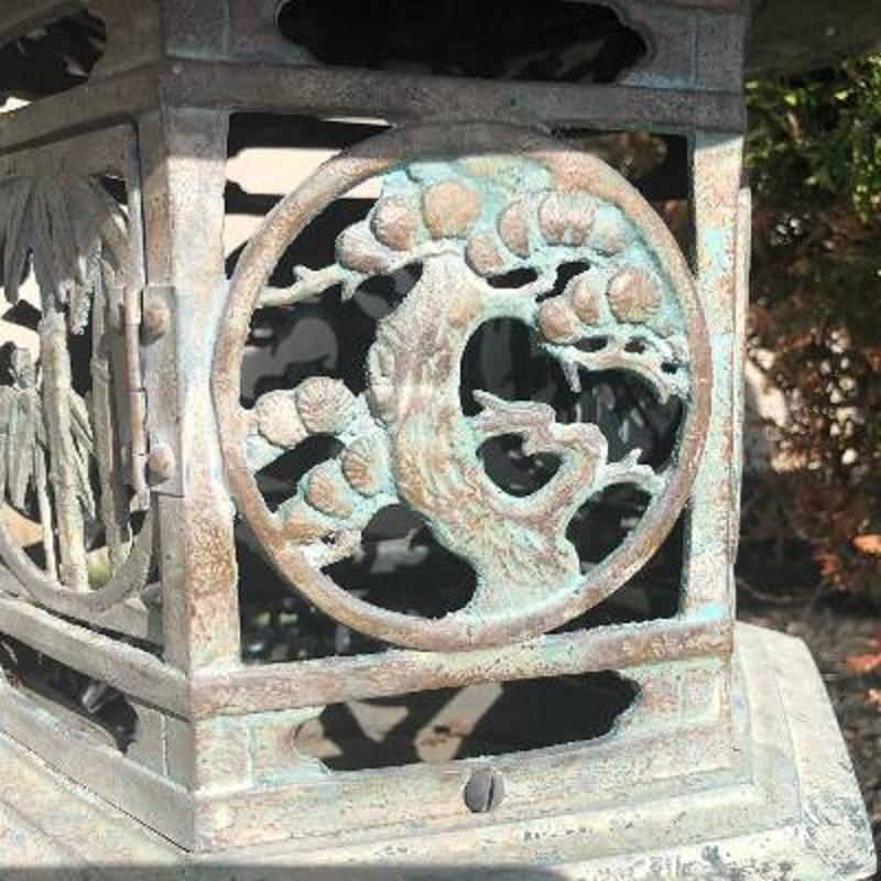 Japan Old Bronze Lantern with Exquisite Details 6