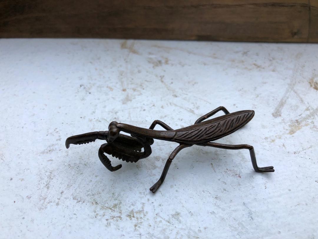 Japanese Japan Old Bronze Mantis, Ant, Fly, Frog & Toad, Collectors Dream & Fine Details
