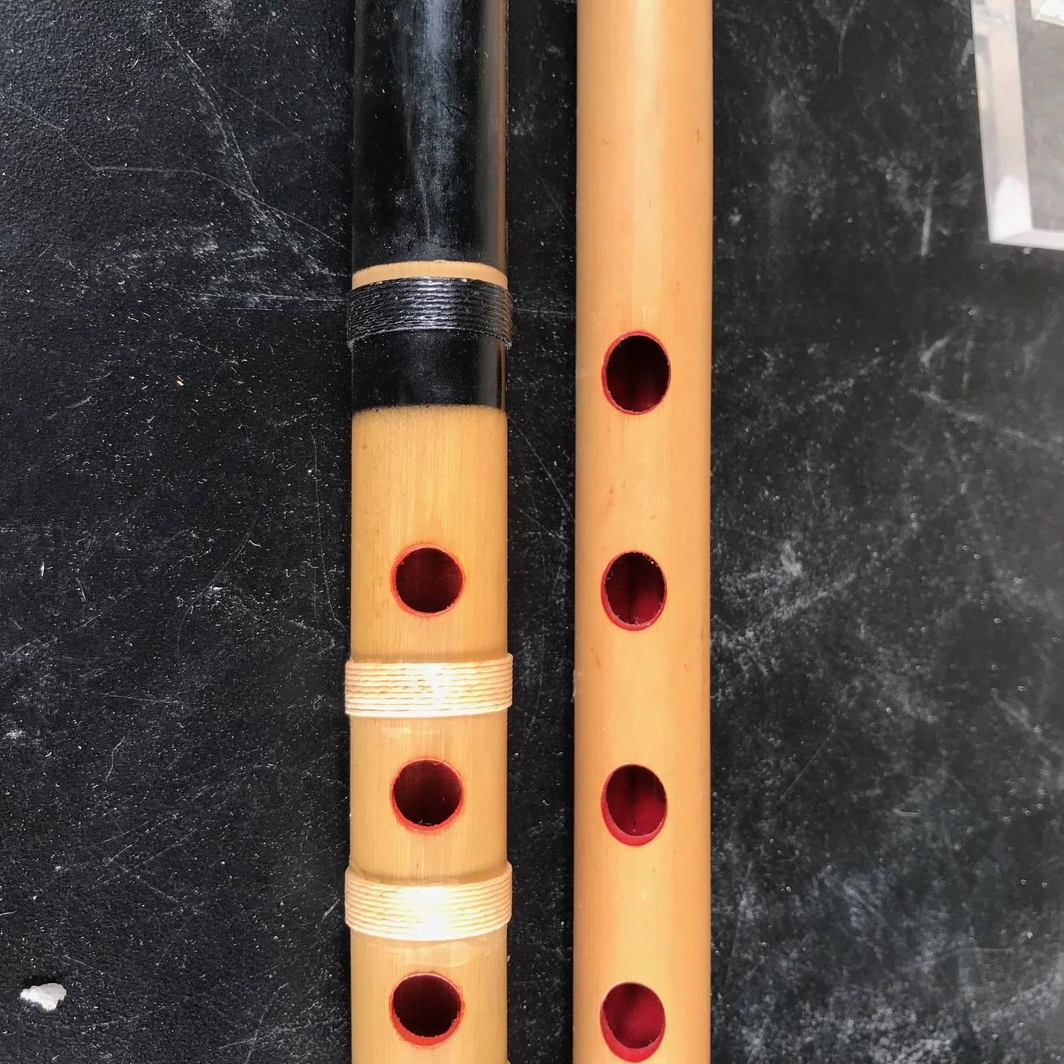 Japan Old Handmade Threesome Bamboo Flutes Shakuhachi Zen Flutes, 1930s 2