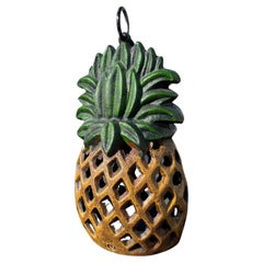 Lanterne d'accueil japonaise vintage en forme d'ananas, peinte à la main, ancienne et peinte au Japon