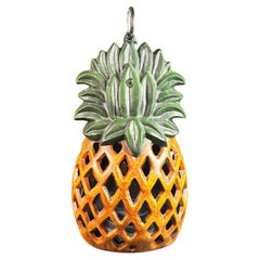 Japan Original  Hand Painted Pineapple Holiday Welcome Lighting Lantern, Mint
