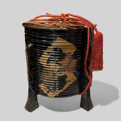 Japan, Pair of Hokai boxes in lacquered wood, Edo period, 1829