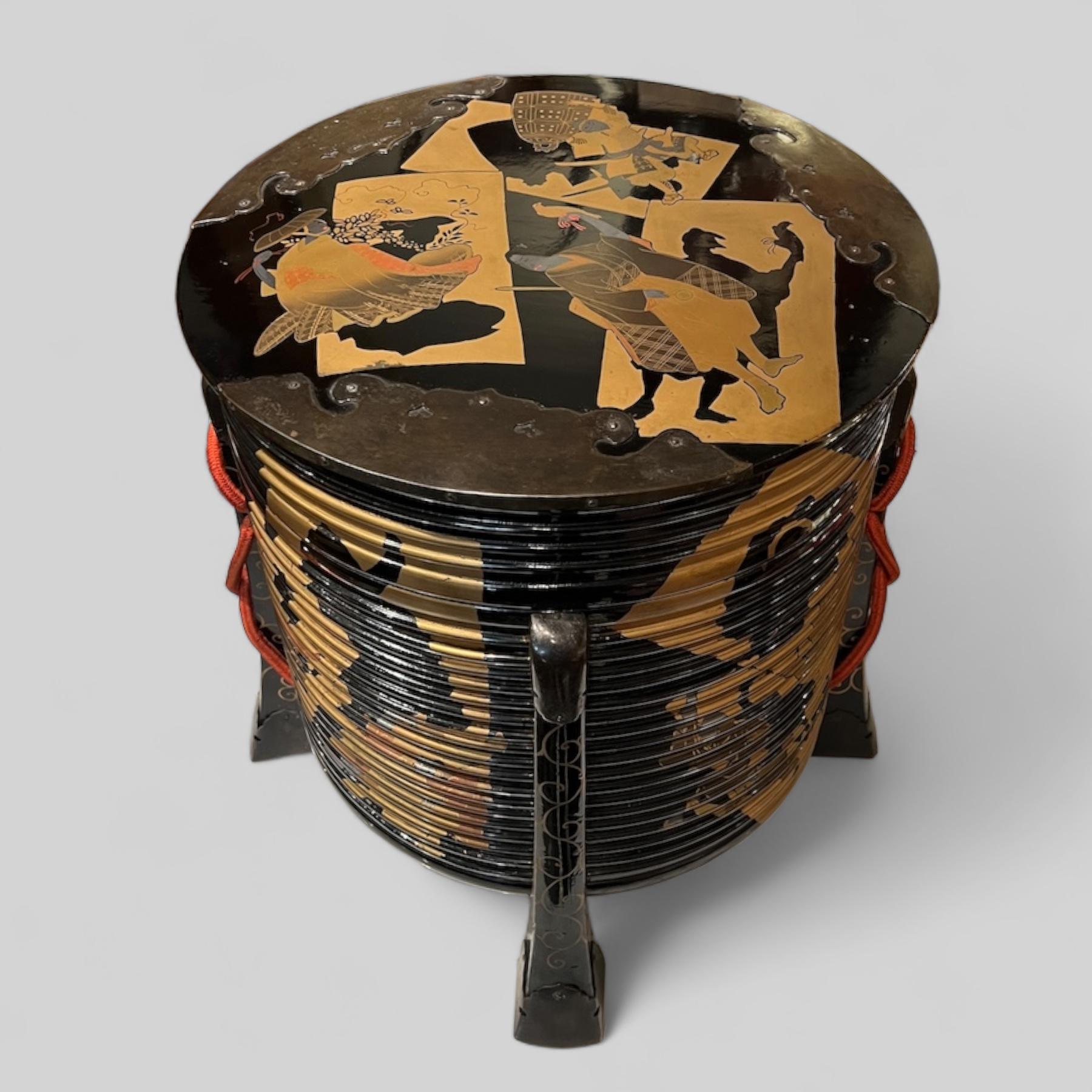 Japón, Pareja de cajas Hokai en madera lacada, periodo Edo, 1829 siglo XIX en venta