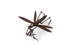 Japan praying mantis jizai okimono copper - Meiji