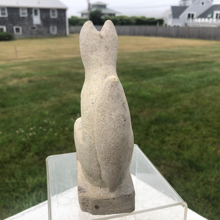 Japan Rare Hand Carved Stone Inari Fox Kitsune, Old Inari Shrine at