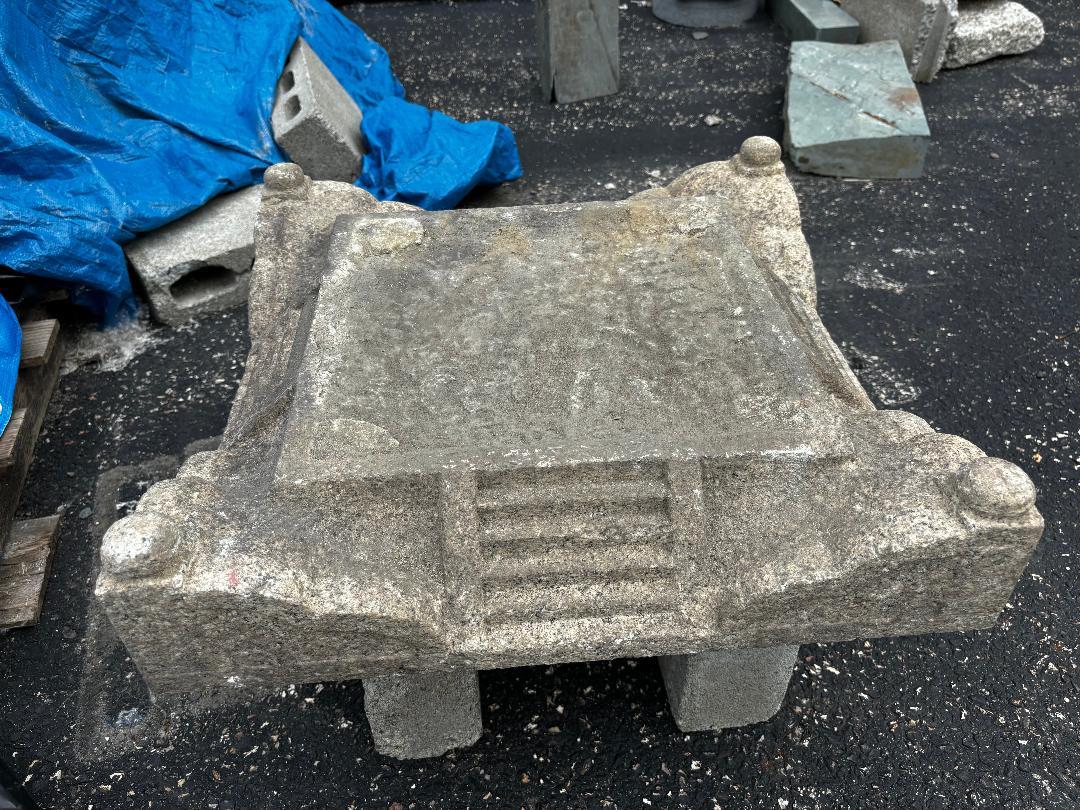 Hand-Carved Japan Rare Large Antique Hand Carved Stone Altar Display Base, 19th Century For Sale