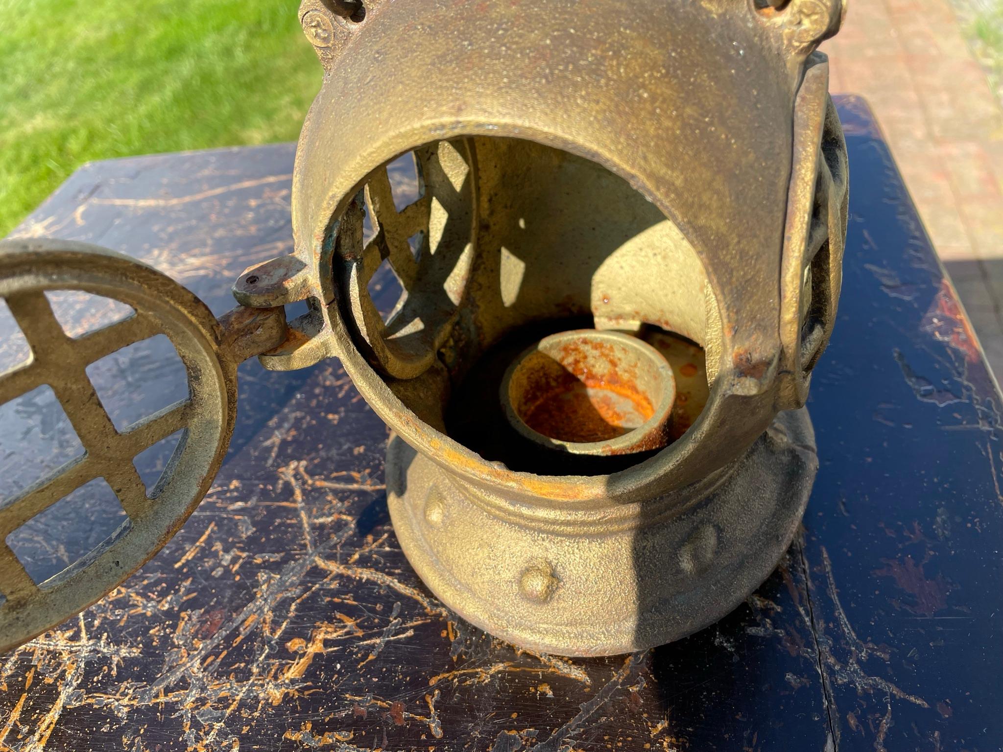 Japan Rare Matching Pair Old Nautical Diving Helmet Lanterns 3