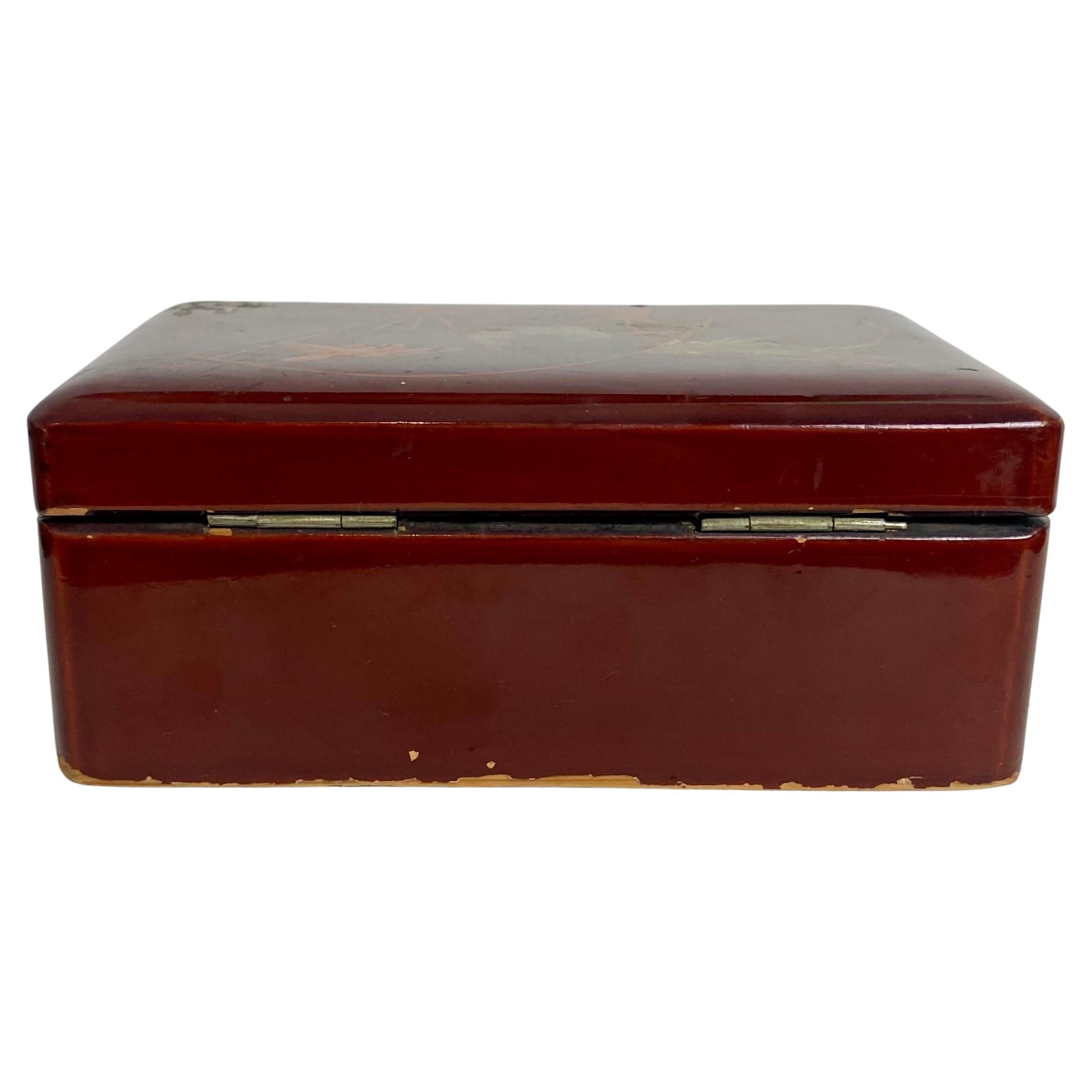 Wood Japan Red Lacquered Box 19th century For Sale