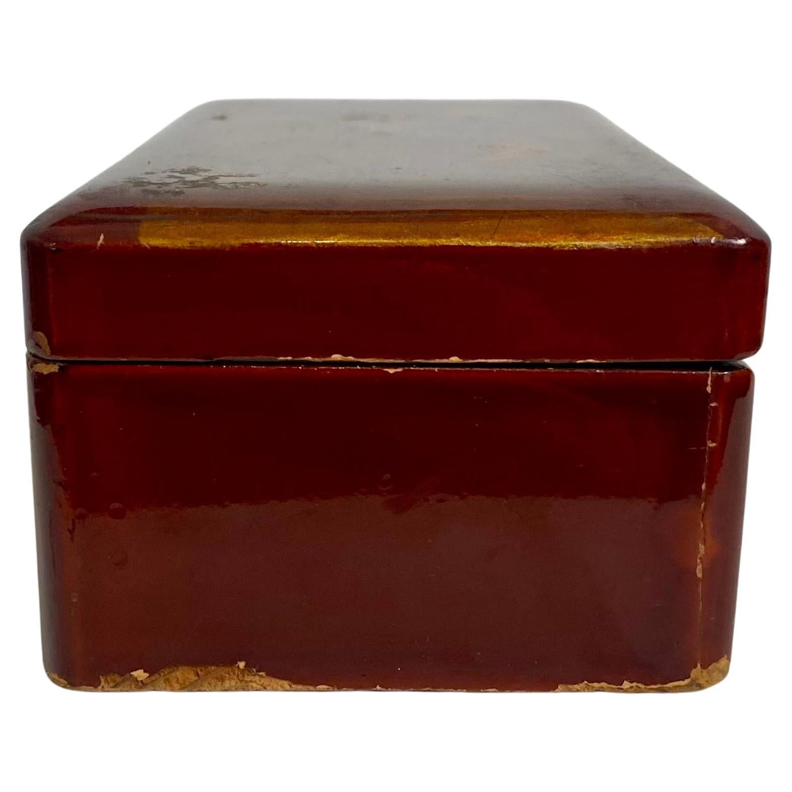 Japan Red Lacquered Box 19th century For Sale 1