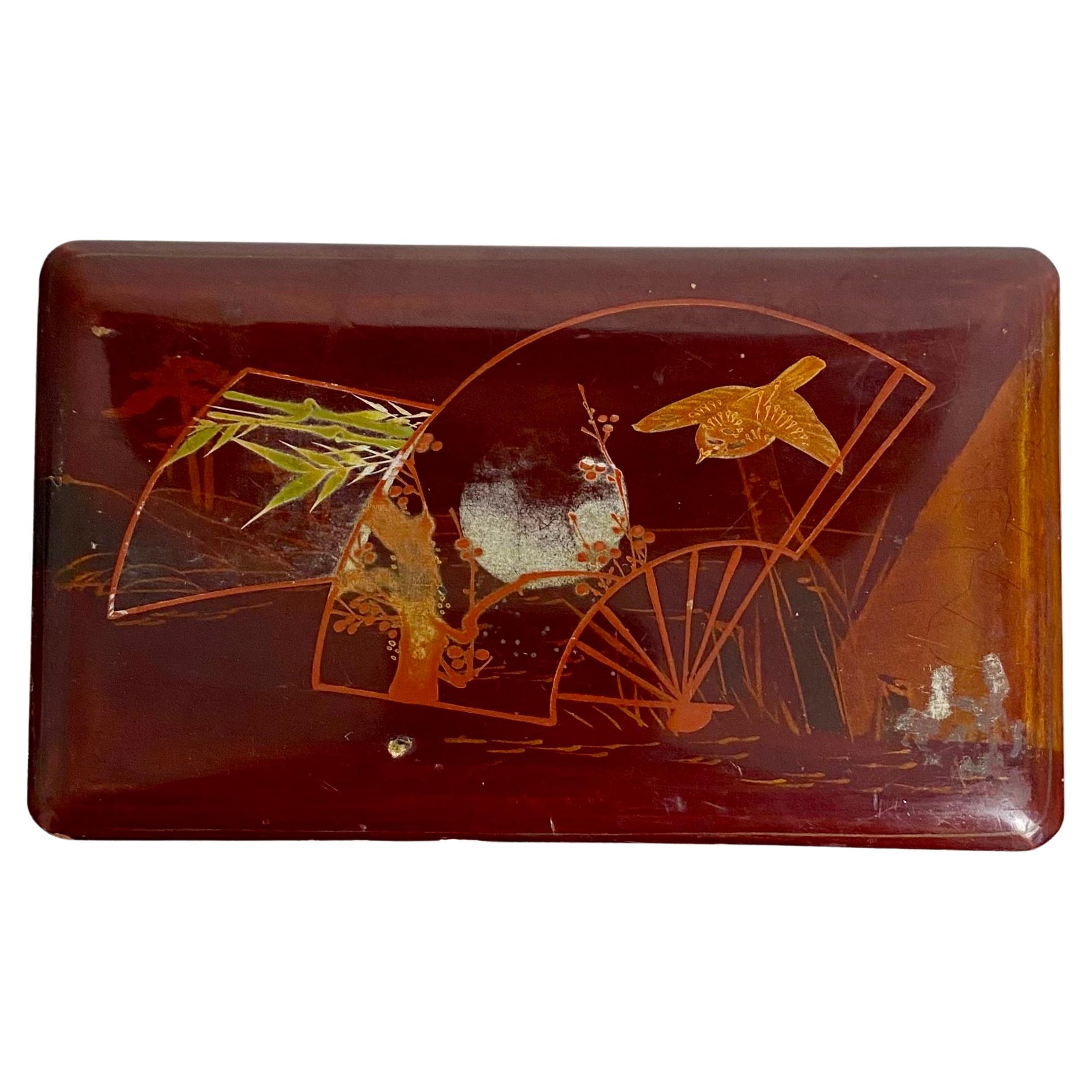 Japon Boîte laquée rouge 19e siècle en vente