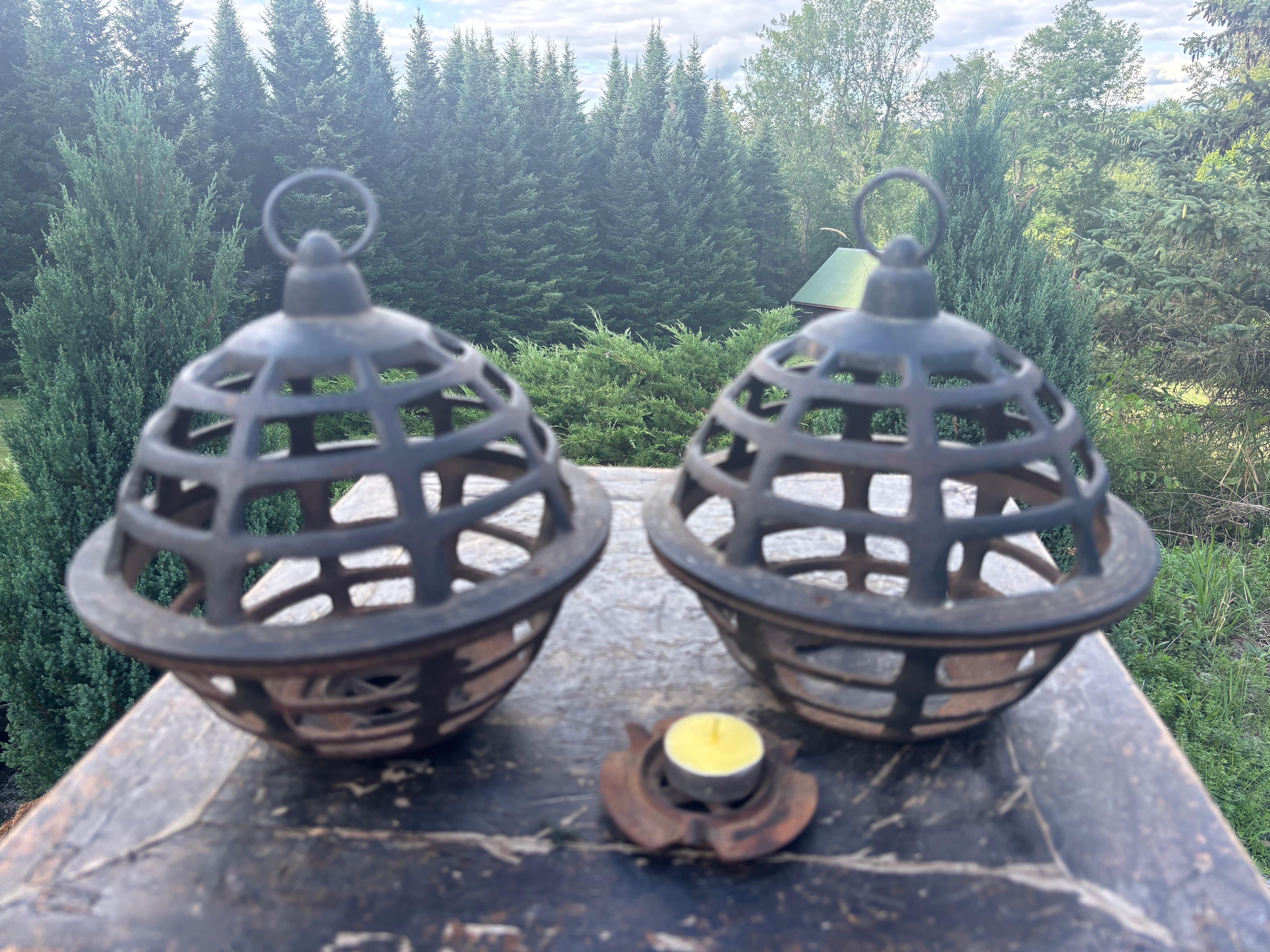 Japon Ensemble de deux lanternes orbes anciennes, trouvaille rare en vente 3