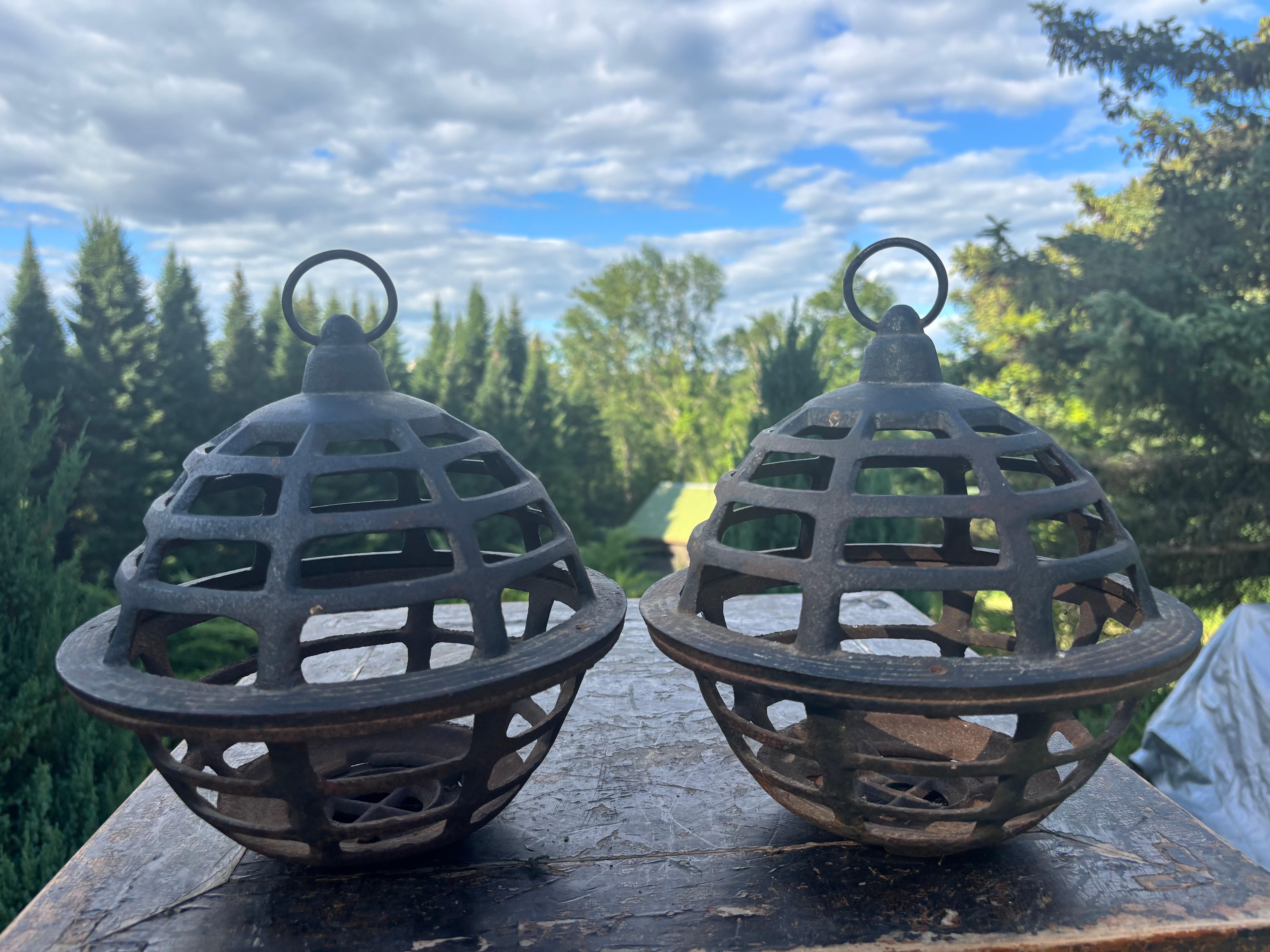 Japon Ensemble de deux lanternes orbes anciennes, trouvaille rare en vente 4