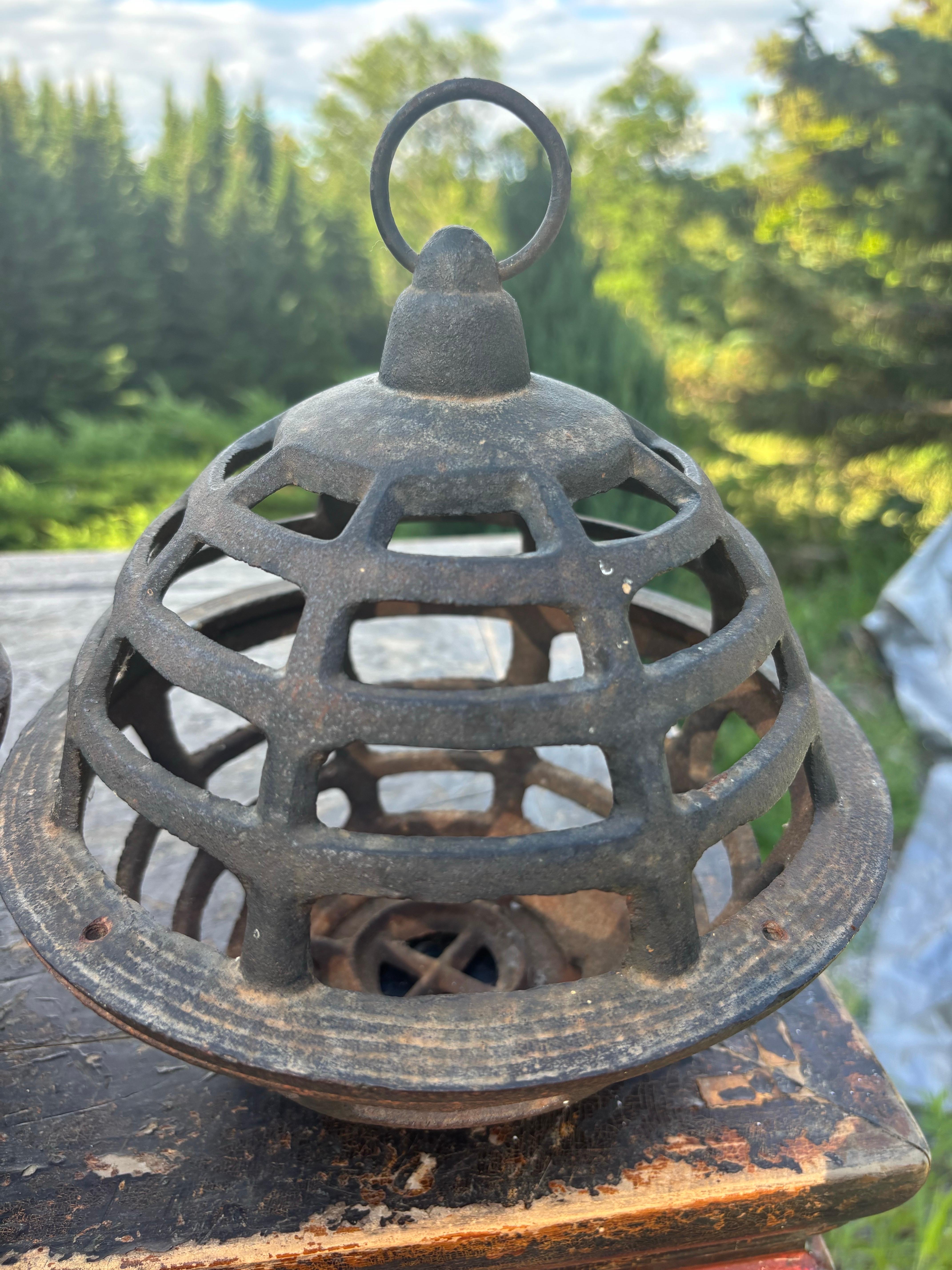 Japon Ensemble de deux lanternes orbes anciennes, trouvaille rare en vente 5