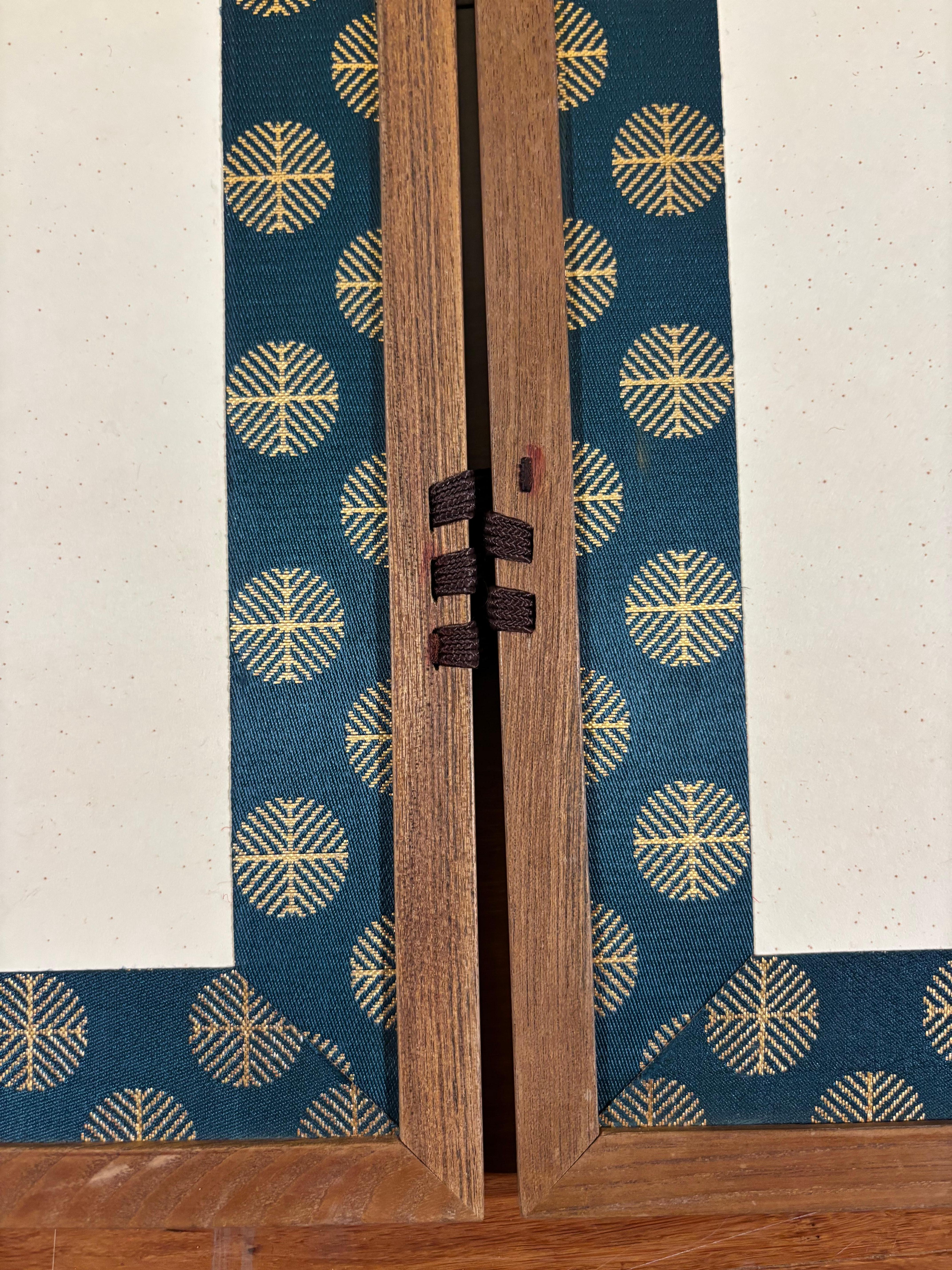 Papier Petit paravent pliant à deux panneaux en BLUE BLUE JAPAN pour le thé Simplicité contemporaine en vente