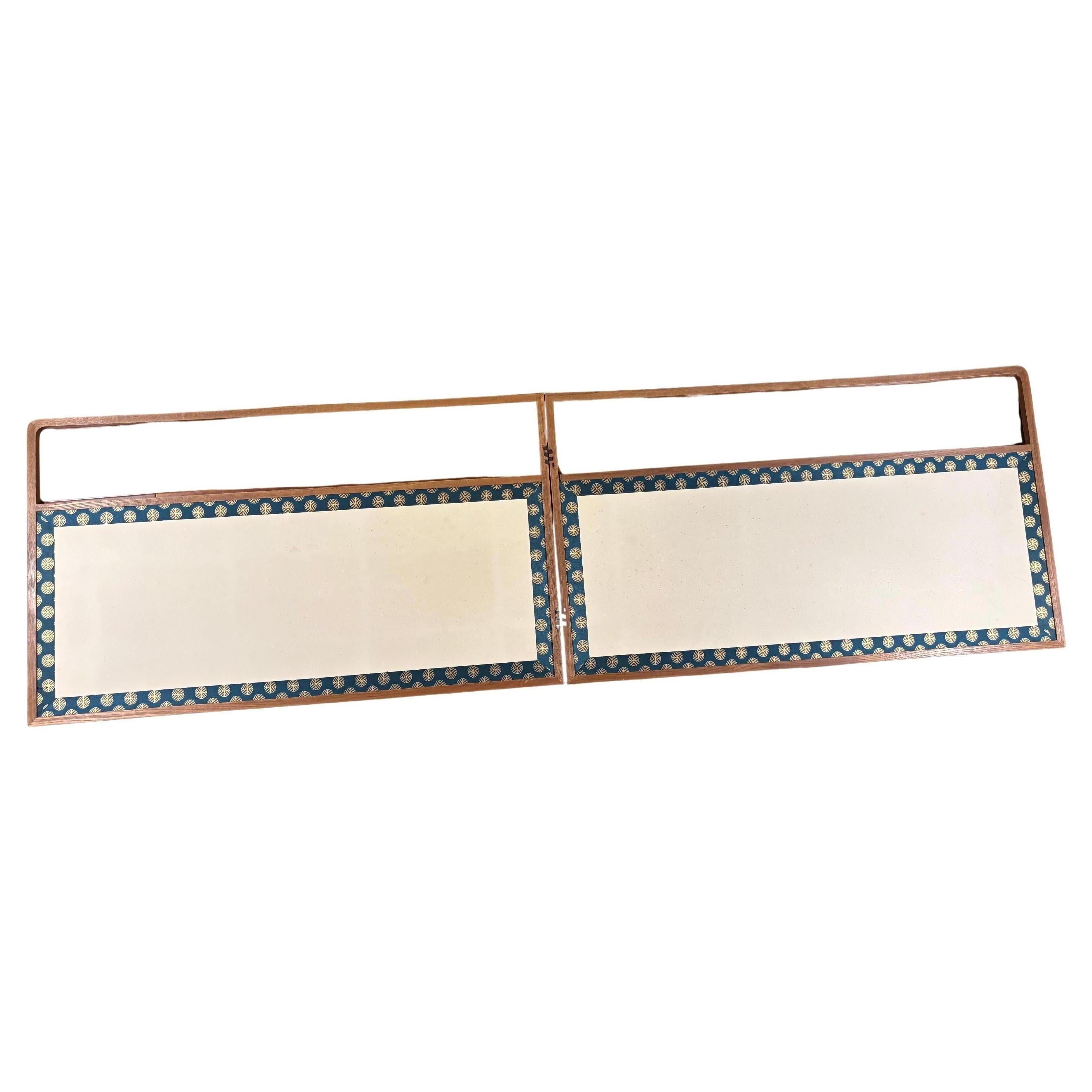 Petit paravent pliant à deux panneaux en BLUE BLUE JAPAN pour le thé Simplicité contemporaine en vente
