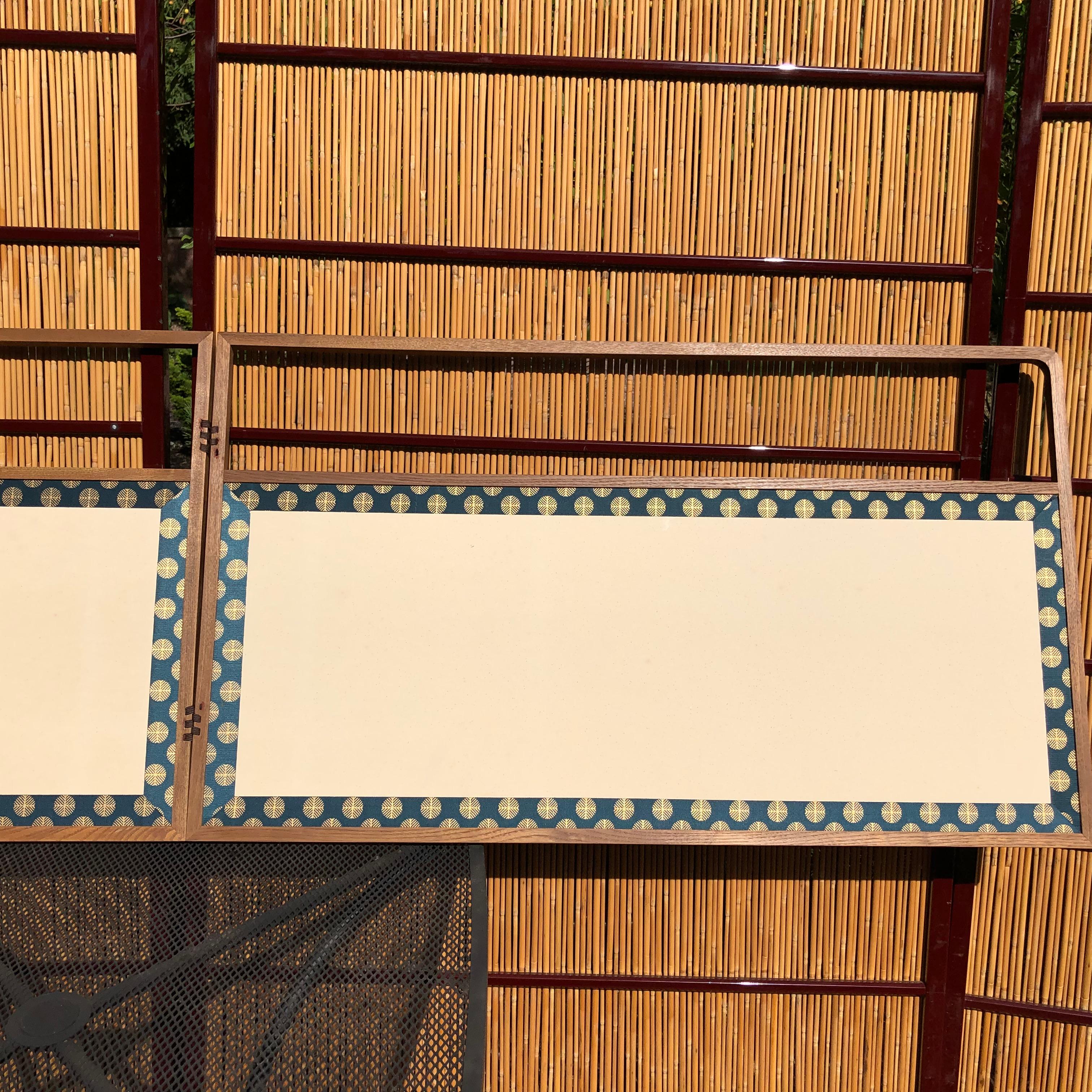Japanese Japan Small Folding Two-Panel Furosaki Tea Screen 