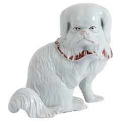 Japan, Small Kutani Porcelain Dog, Meiji Period