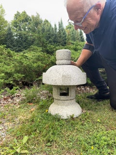 Japan Solid Granite Sun And Moon Lantern Okigata , Hard To Find