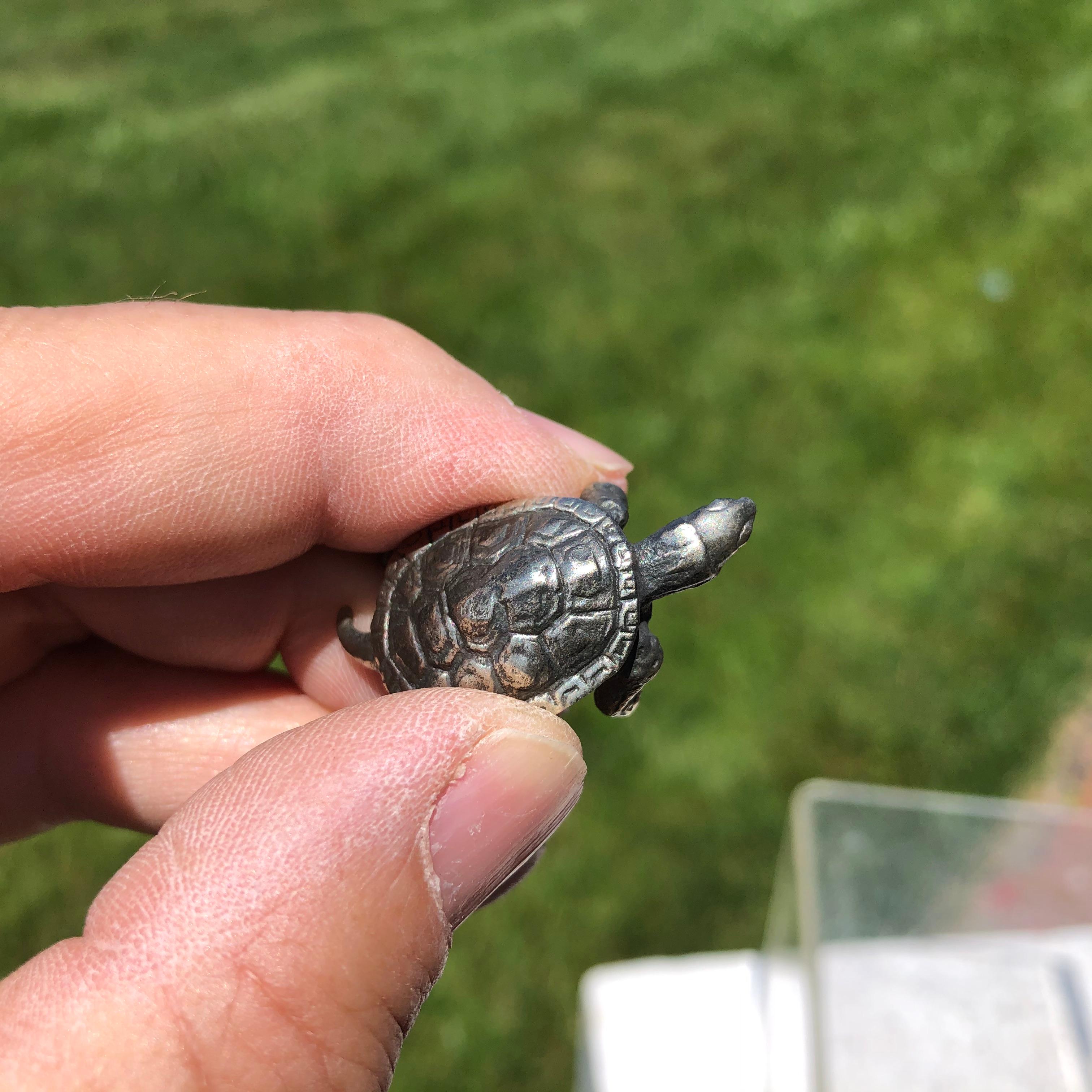 Showa Japan Special Vintage Sterling Silver Turtle