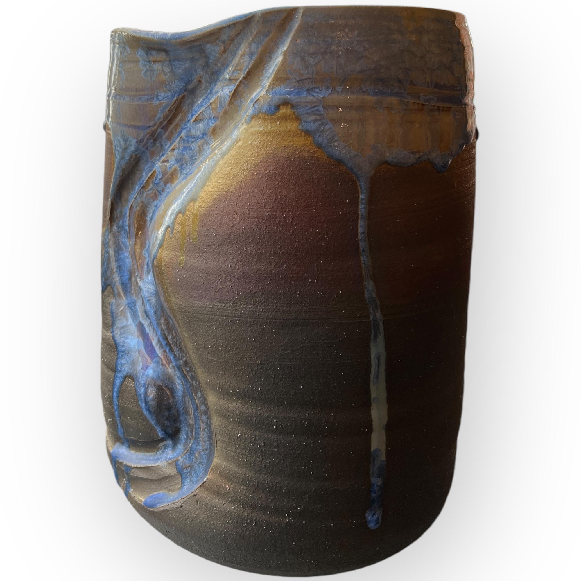 Moderno Giappone, spettacolare vaso in ceramica di Akira Arakawa, circa 2000 in vendita