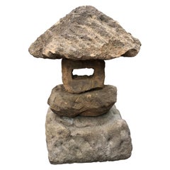 Japan "Spirit Mountain" Stone Lantern Hand Carved Organic Natural Style