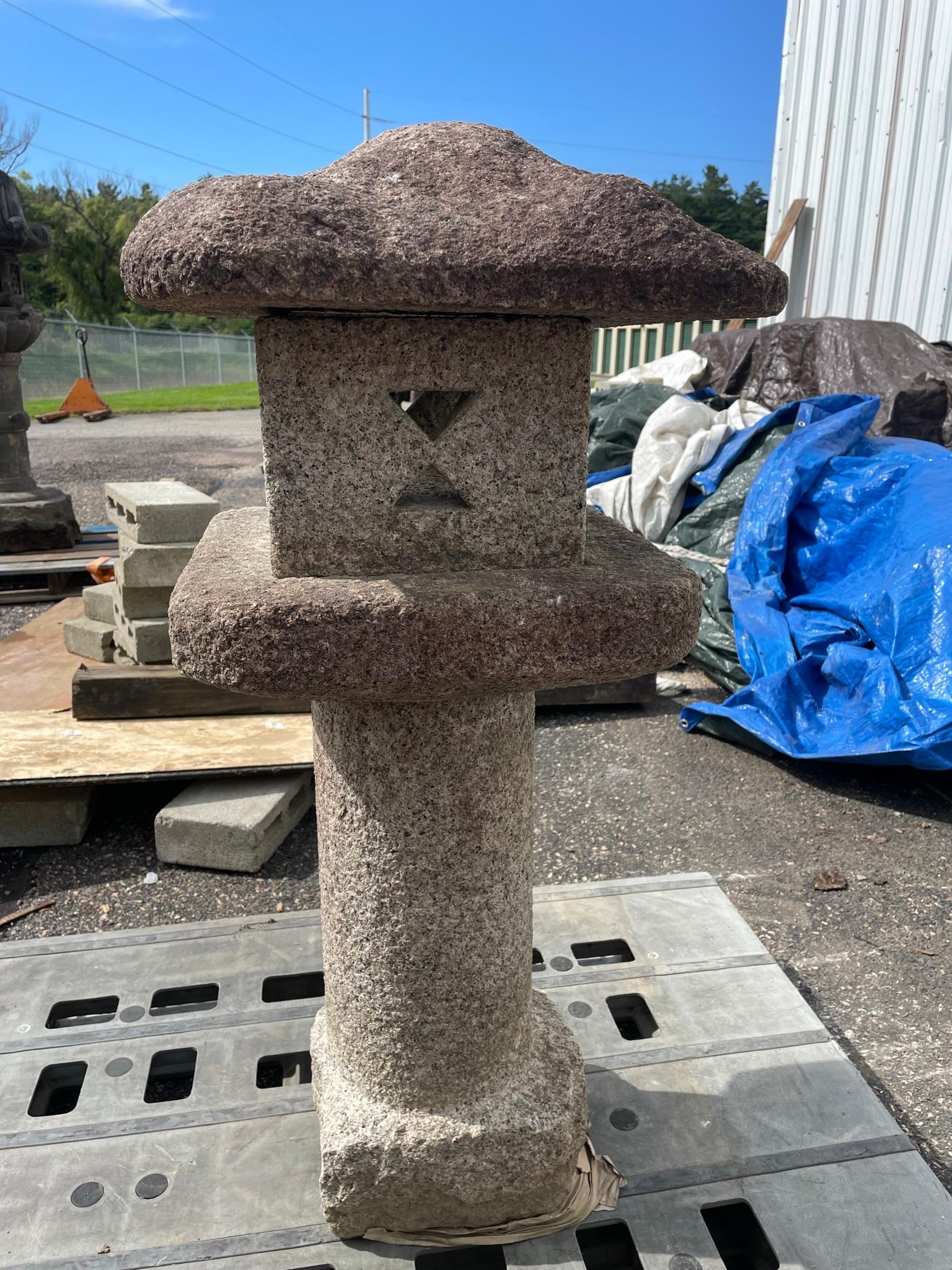 Hand-Carved Japan Stone Hand Carved Classic Mountain Lantern