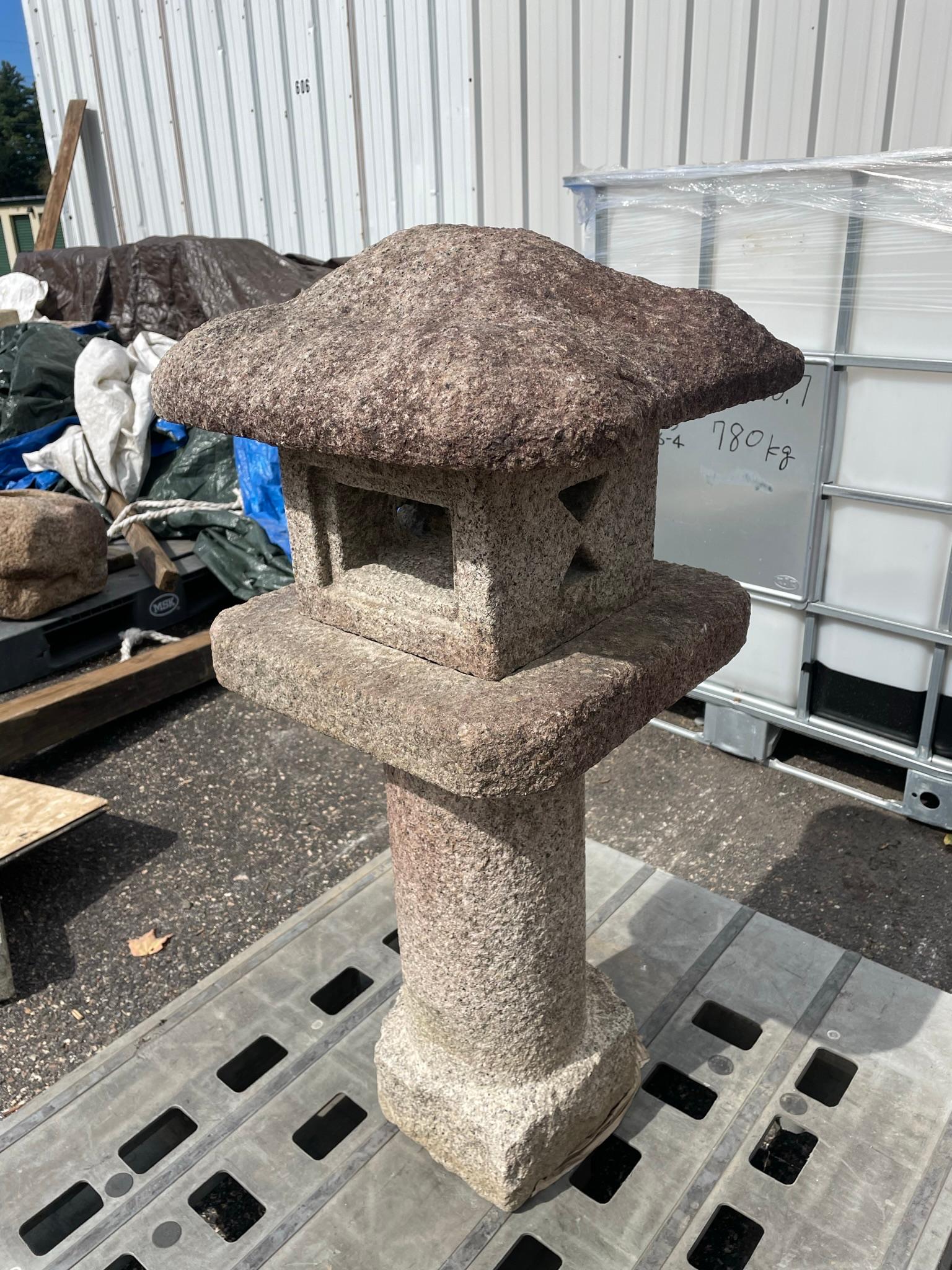 Japanese Japan Stone Hand Carved Classic Mountain Lantern