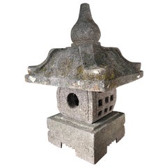 Vintage Japan Stone Pagoda Lantern, Small Portable Size