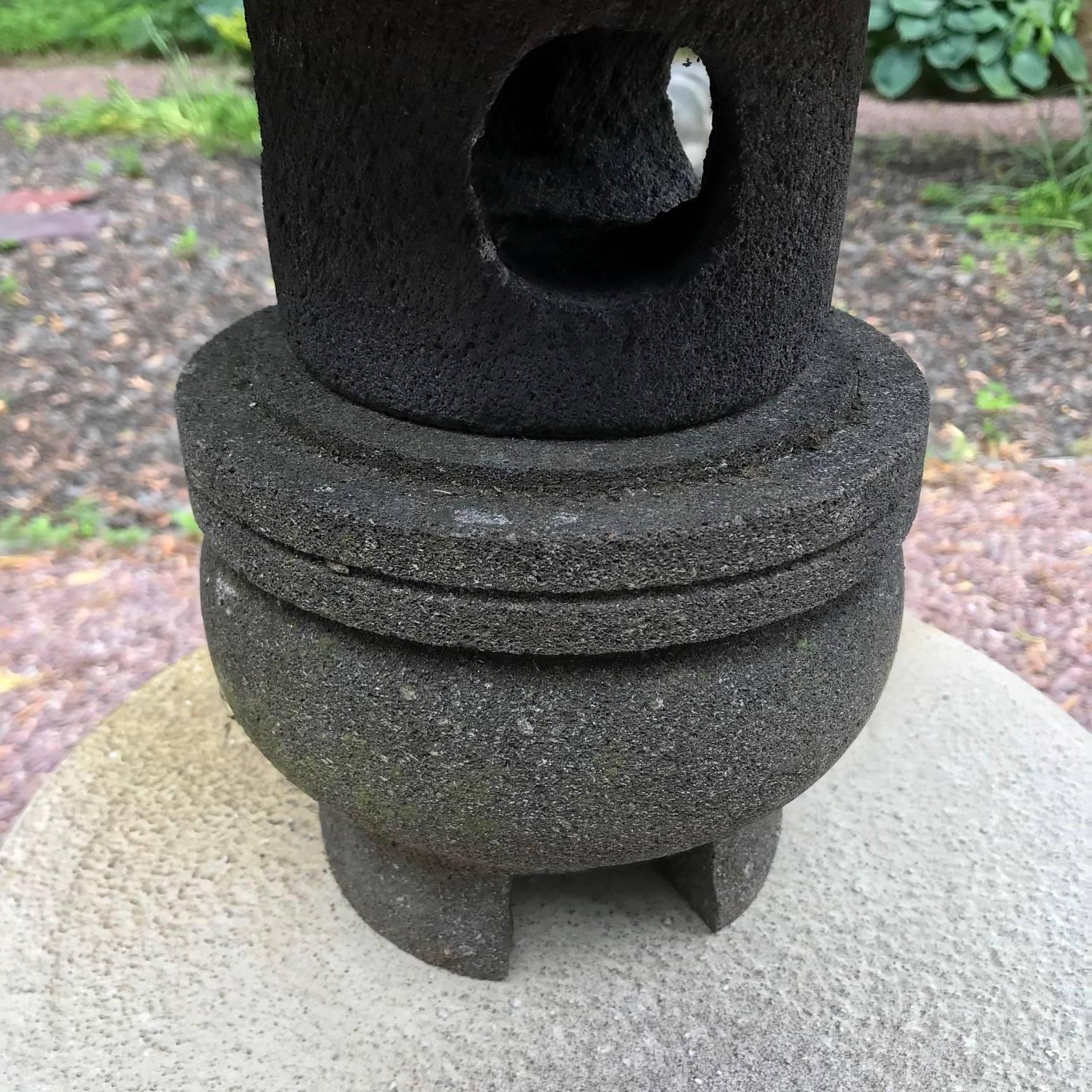 Hand-Crafted Japan Stone Tea Garden Lantern, Small Portable Size