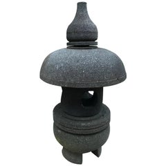 Used Japan Stone Tea Garden Lantern, Small Portable Size