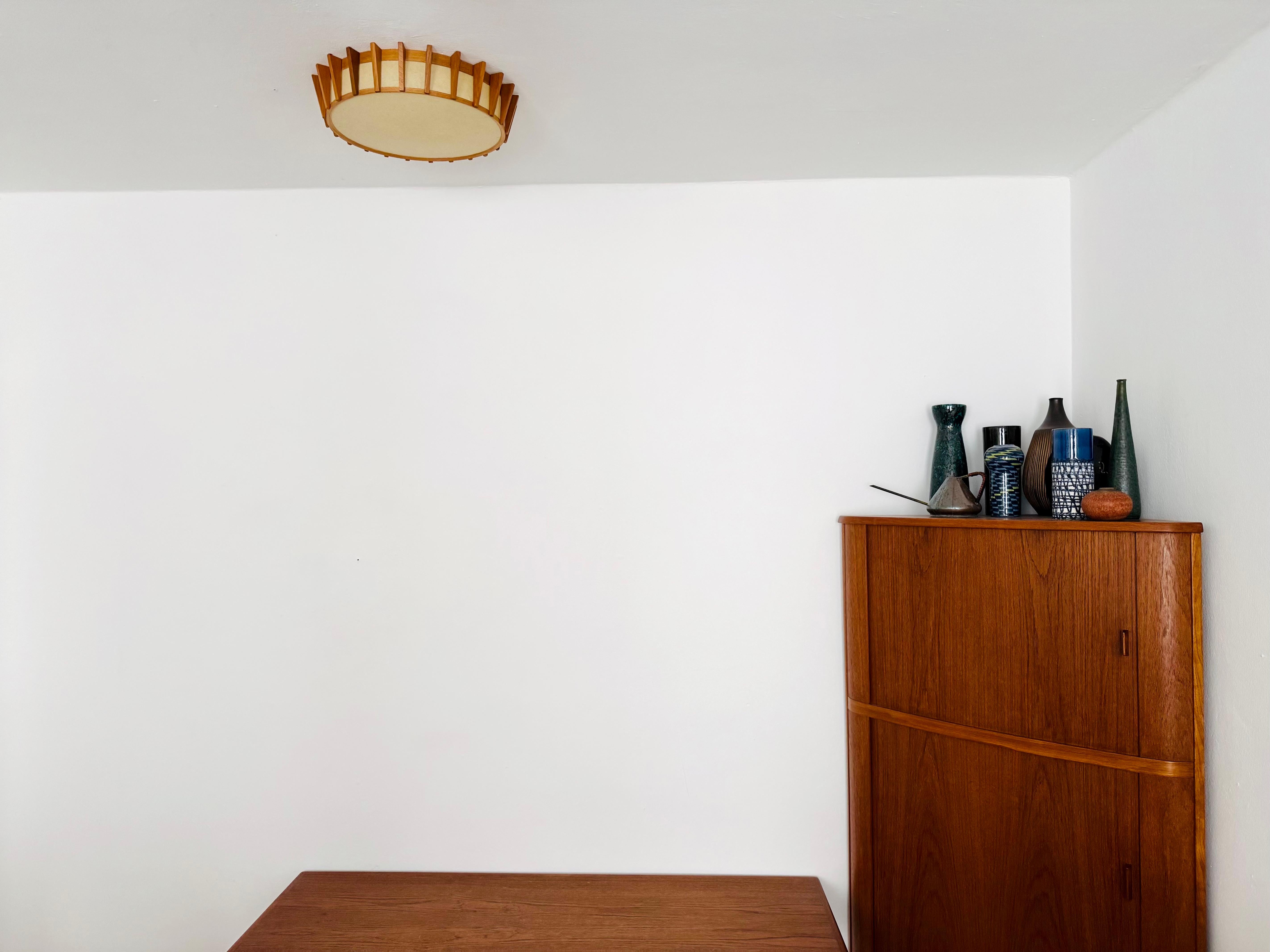 Beech Japan Style Flush Lamp by Temde For Sale