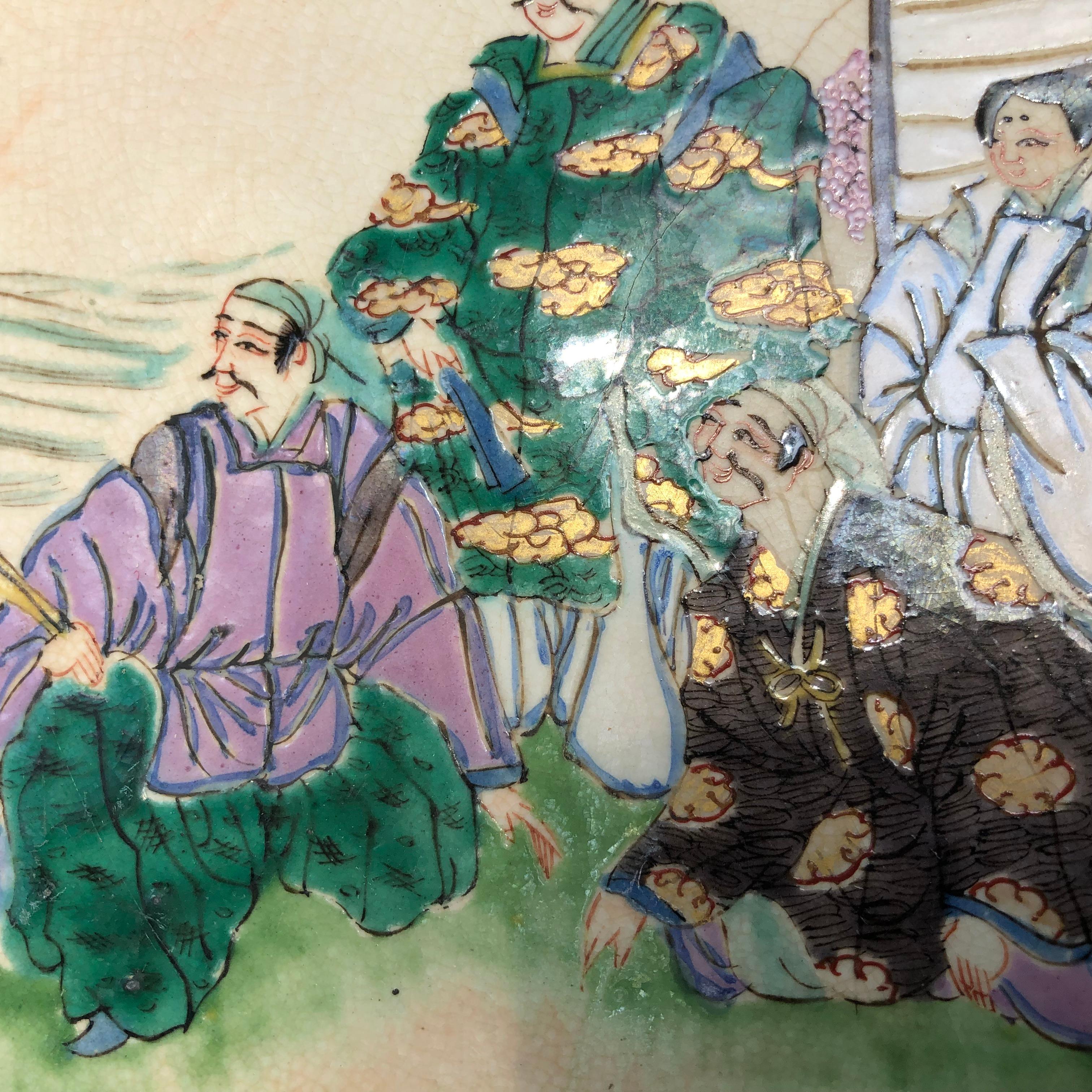 Japon - Ensemble ancien de trois bols de jardin peints à la main en couleur brillante, 1910 en vente 6