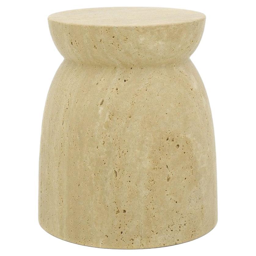 Japan Table, Contemporary Travertine Side Table or Stool 