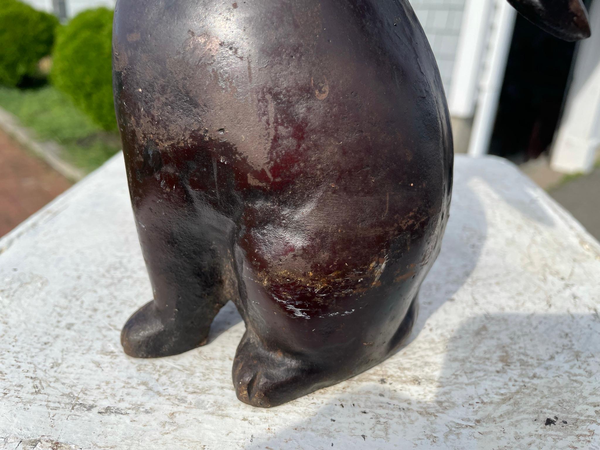 Japan Tall 1920s Bronze Garden Rabbit “Moon Gazing