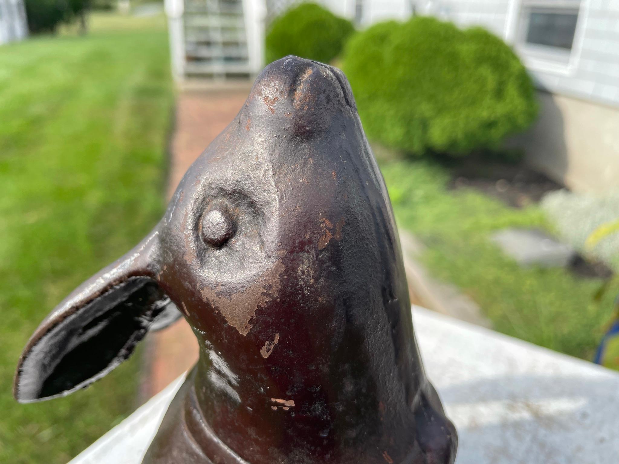 Japan Tall 1920s Bronze Garden Rabbit “Moon Gazing