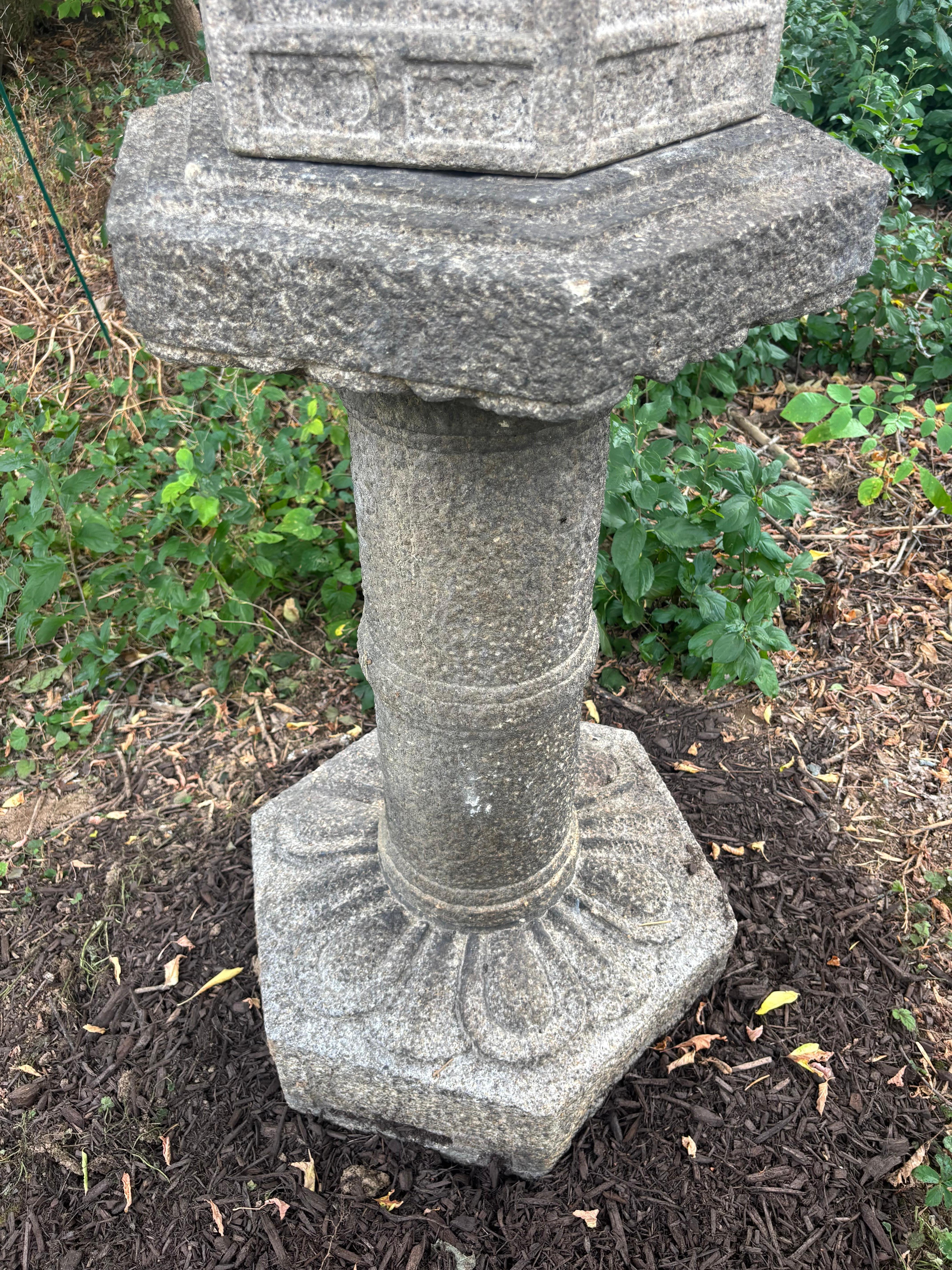 19th Century Japan Tall Antique Classic Edo Period Kasuga Stone Lantern For Sale