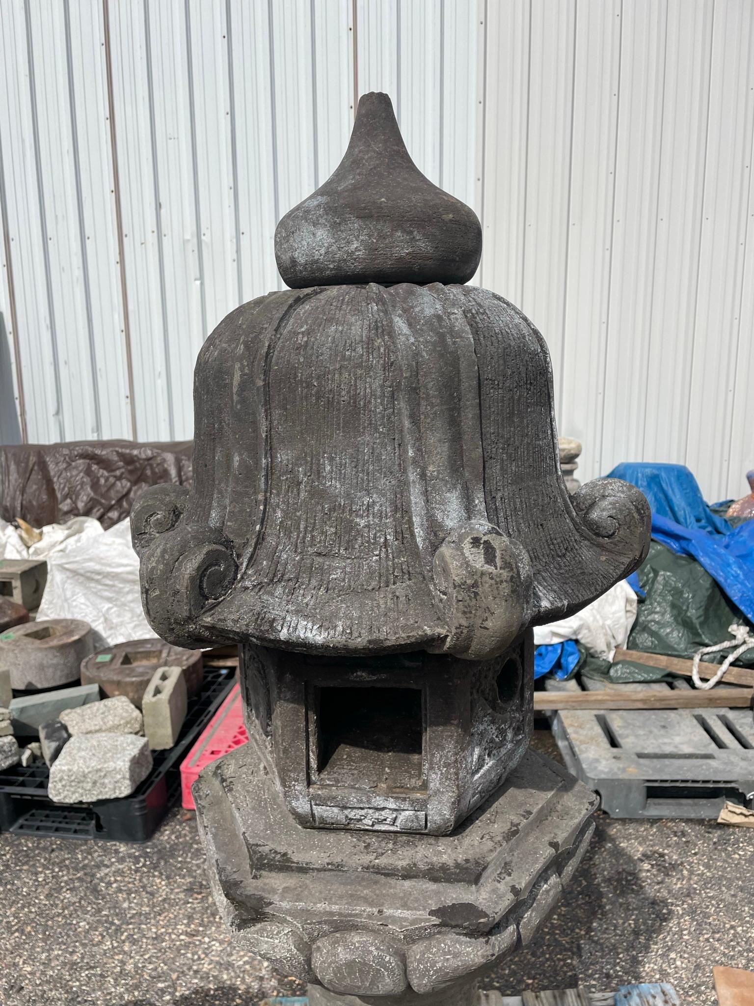 Taisho Japan Tall Antique Kasuga Stone Lantern