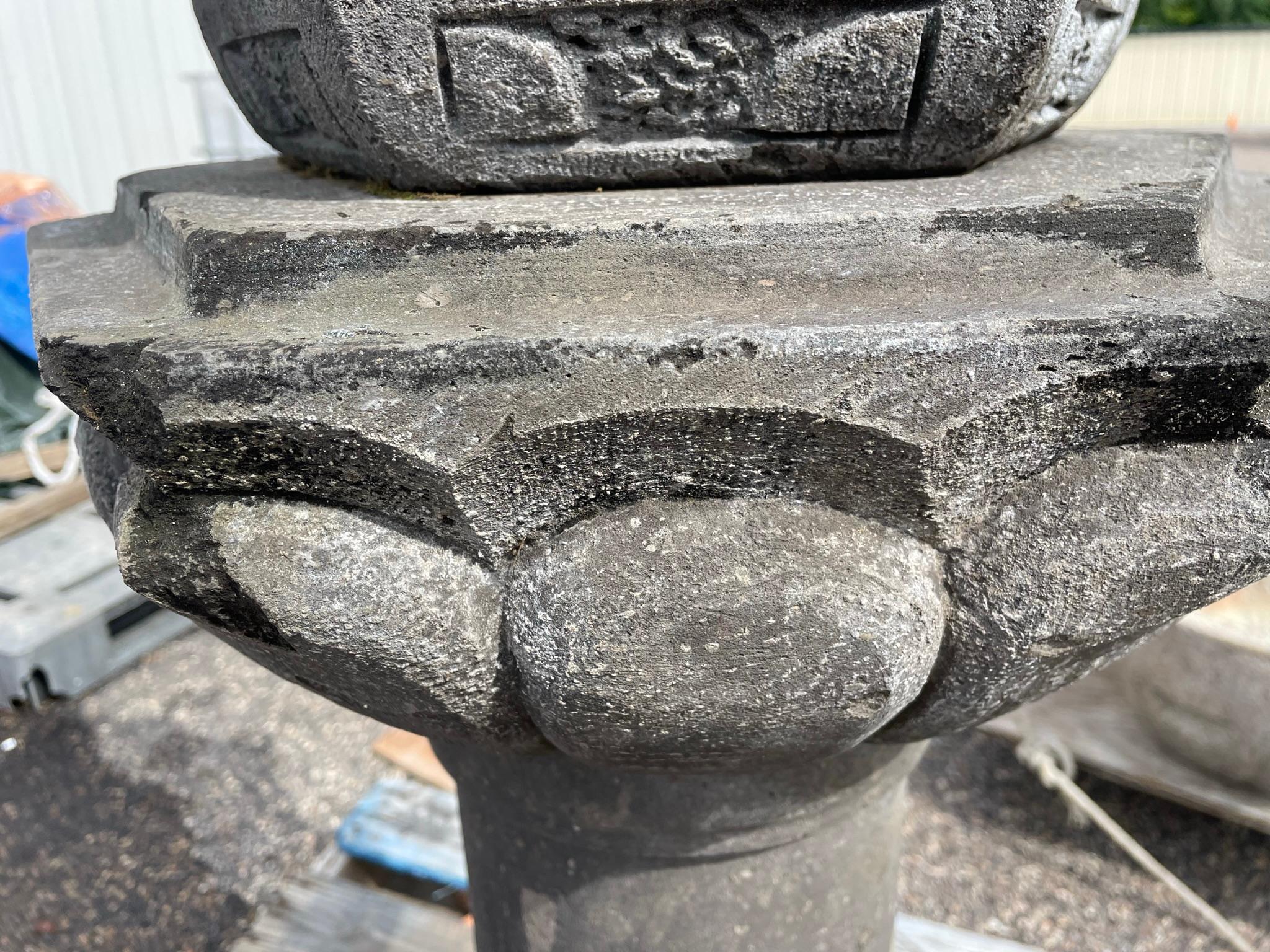 Hand-Carved Japan Tall Antique Kasuga Stone Lantern