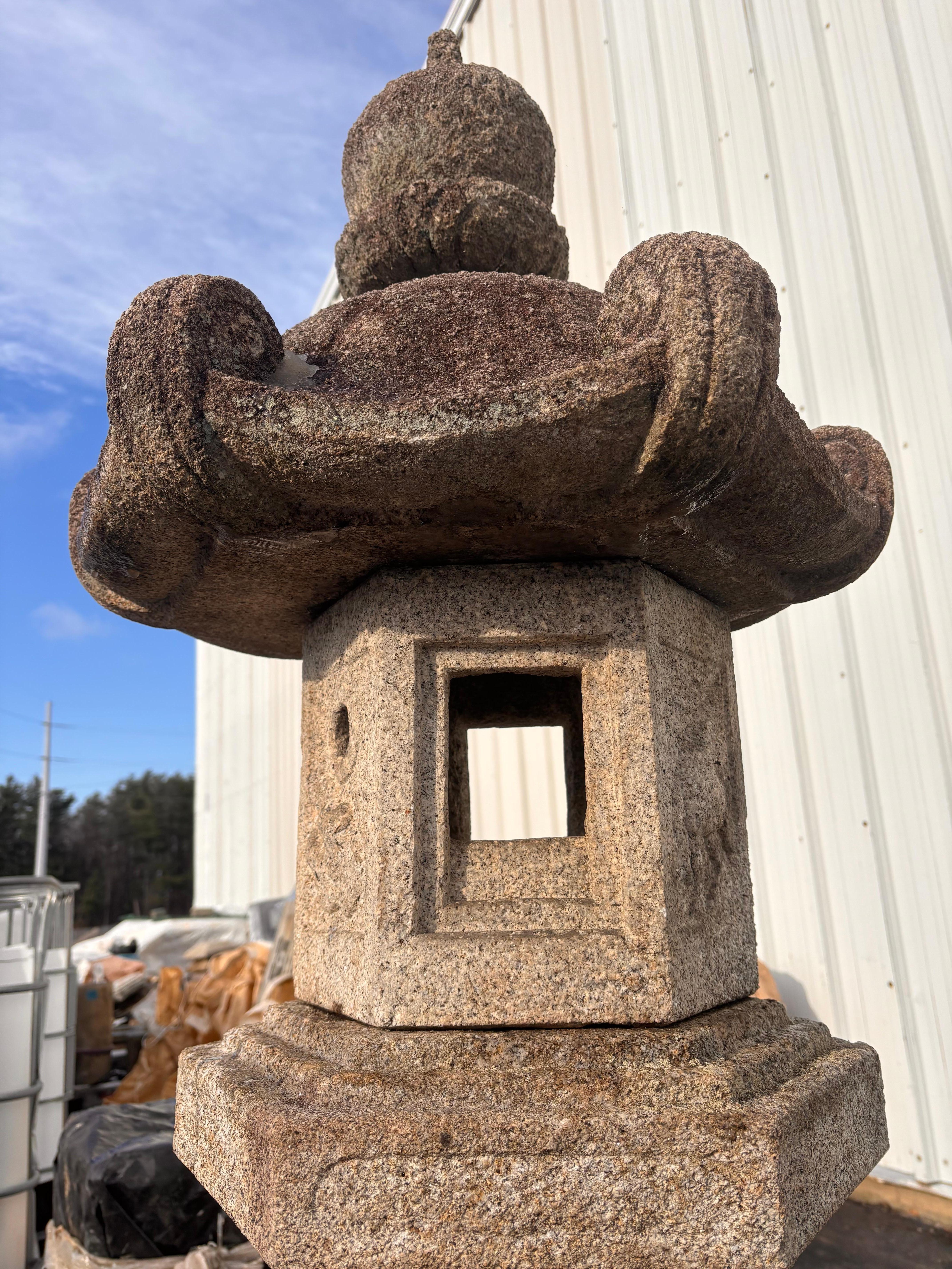 Japan Tall Antique Kasuga Stone Lantern In Good Condition For Sale In South Burlington, VT