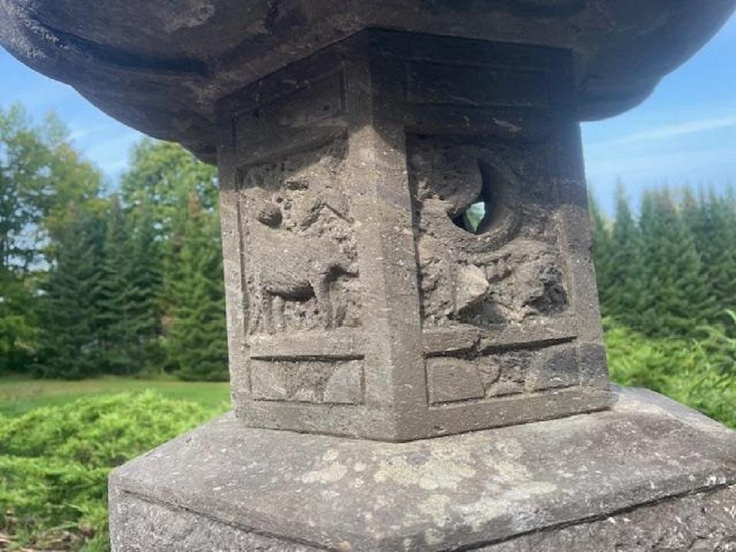 20th Century Japan Tall Antique Kasuga Stone Lantern