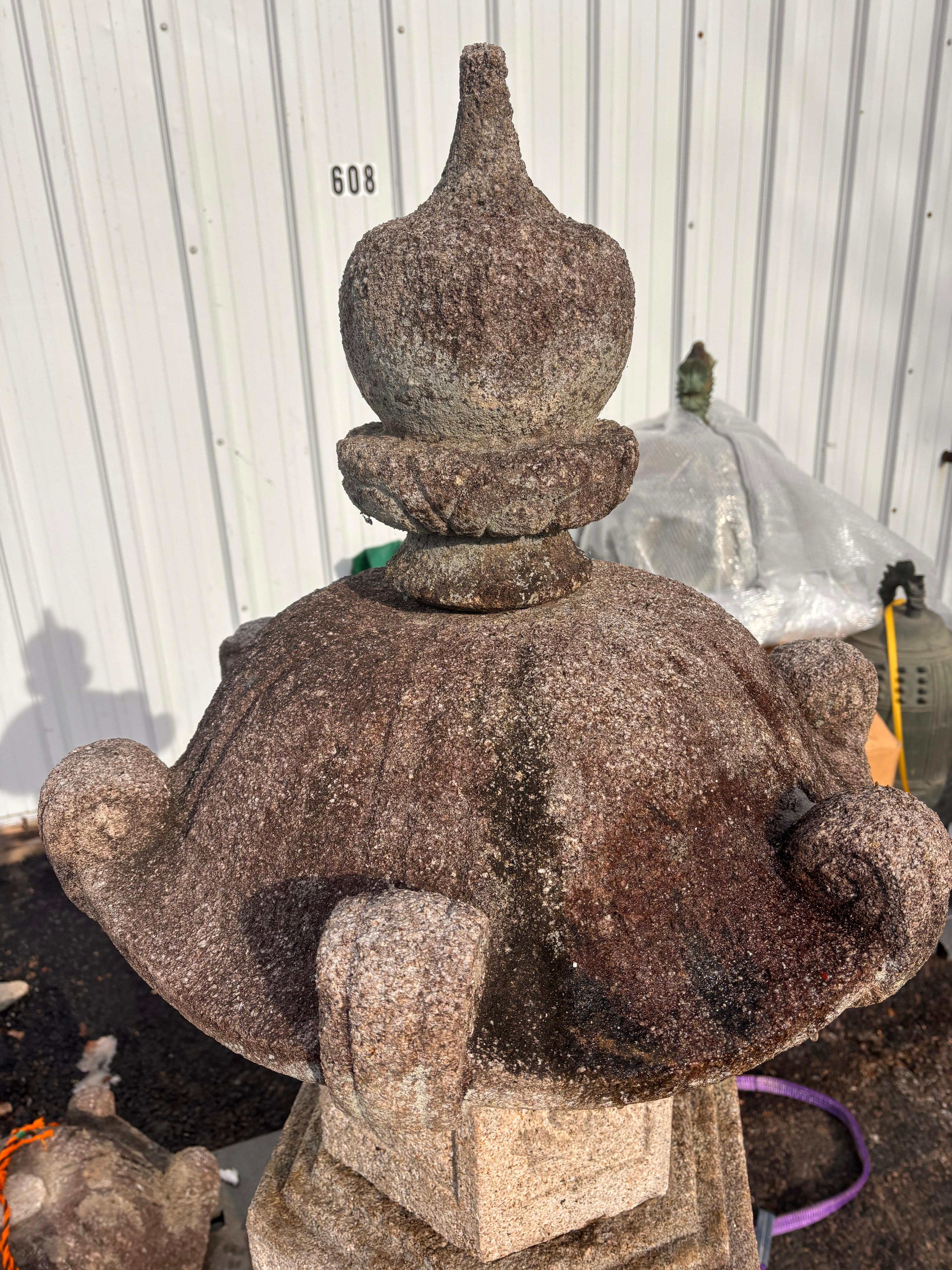 20th Century Japan Tall Antique Kasuga Stone Lantern For Sale