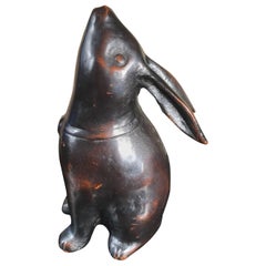 Japan Tall Bronze "Moon Gazing" Rabbit