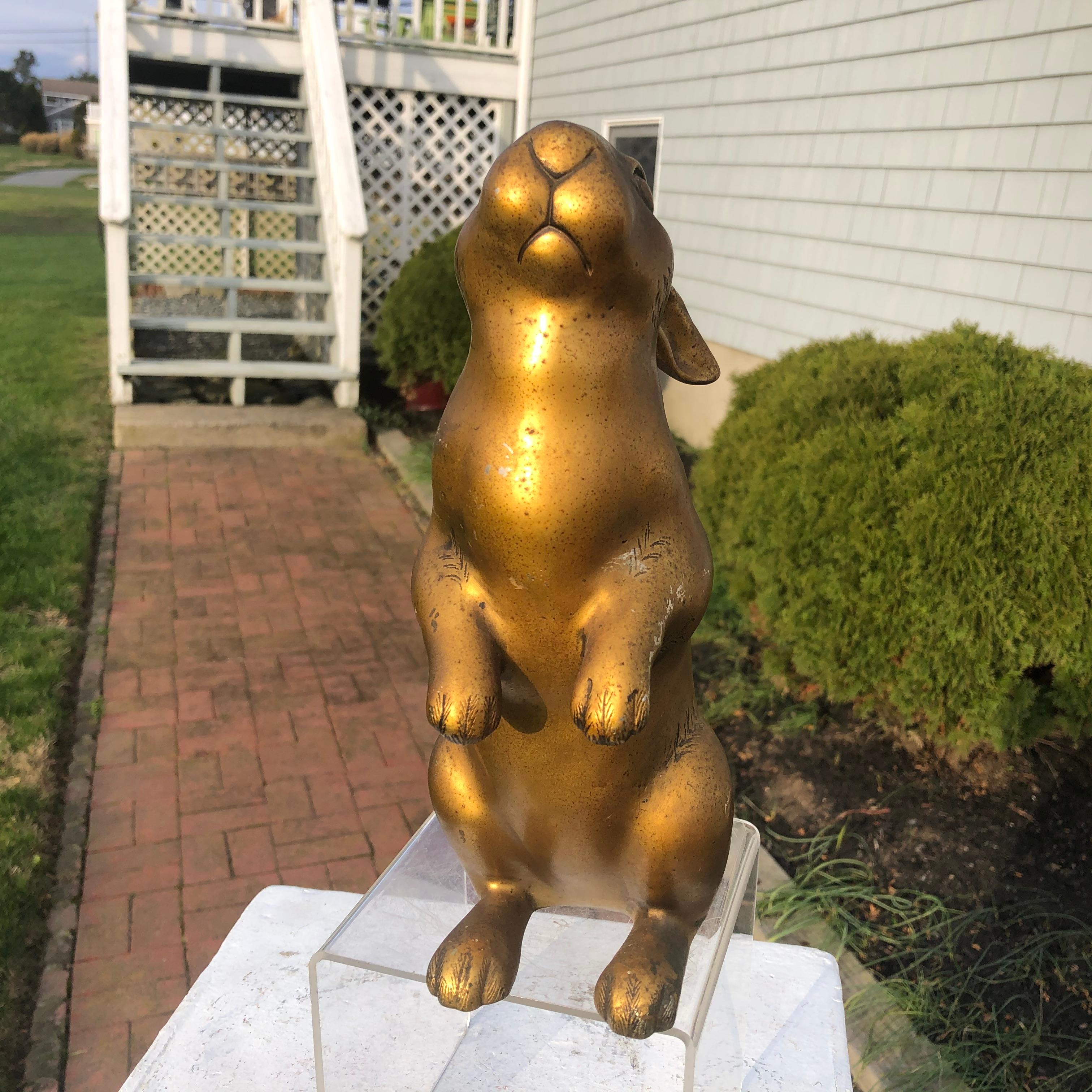 20th Century Japan Tall Gold Gilt Bronze 