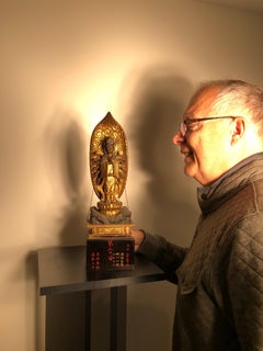 Japan Tall Gold Gilt Ten-Arm Protection Kanon Guan Yin, Rare Find