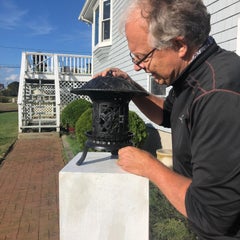 Japan Tall Round Garden Lantern Beautiful Orchid Flowers